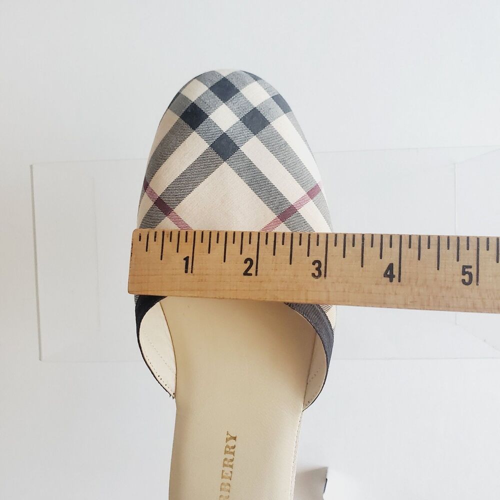 VTG Burberry Women’s Slippers IT 37 US 7 Plaid Canvas Nova Check Mules - Picture 9 of 9